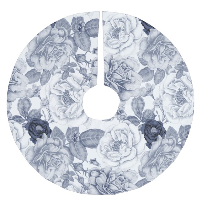 Jupon De Sapin En Polyester Brossé Modèle floral classique (Devant)