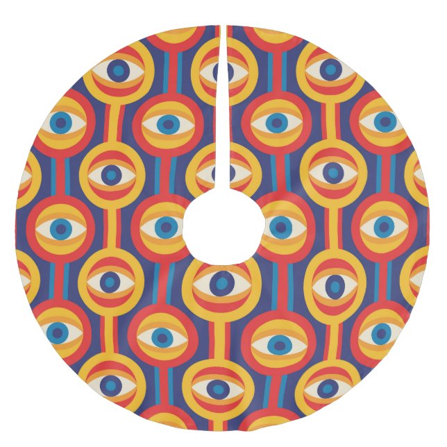 Jupon De Sapin En Polyester Brossé Moderne du milieu du siècle : géométrique abstrait (Devant)