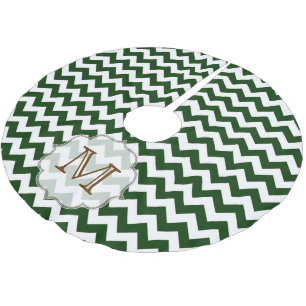 Jupon De Sapin En Polyester Brossé Monogramme à bande verte Chevron première jupe d'a