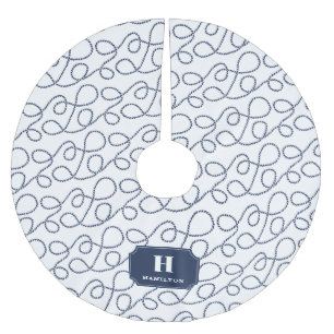 Jupon De Sapin En Polyester Brossé Monogramme de corde marine