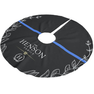 Jupon De Sapin En Polyester Brossé Monogramme de la police  Noël de la Ligne Bleue M