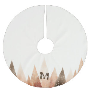 Jupon De Sapin En Polyester Brossé Monogramme de l'eau de la forêt d'hiver