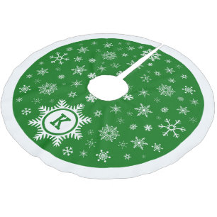 Jupon De Sapin En Polyester Brossé Monogramme de Noël Pneumatique - Jupe verte