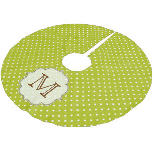 Jupon De Sapin En Polyester Brossé Monogramme de point de polka vert première jupe d'