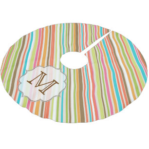 Jupon De Sapin En Polyester Brossé Monogramme d'impression multibande première jupe d