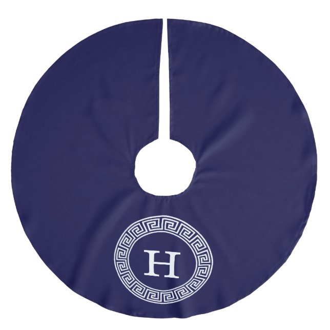 Jupon De Sapin En Polyester Brossé Monogramme initial du cadre de la ligne de la clé  (Devant)