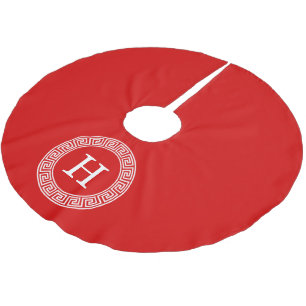 Jupon De Sapin En Polyester Brossé Monogramme initial du cadre de ligne clé grecque b