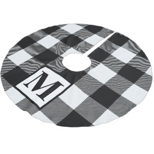 Jupon De Sapin En Polyester Brossé Monogramme noir et blanc Plaid de buffle