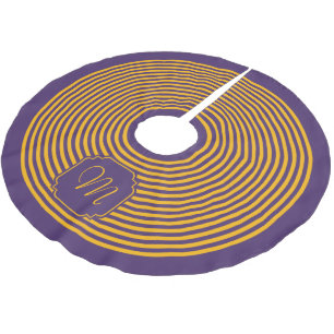 Jupon De Sapin En Polyester Brossé Monogramme rayé violet et jaune