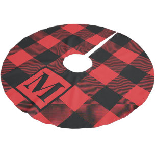 Jupon De Sapin En Polyester Brossé Monogramme Rouge et noir Buffalo plaqué