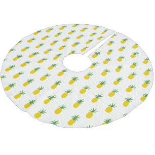 Jupon De Sapin En Polyester Brossé Monogramme tropical d'or des ananas  