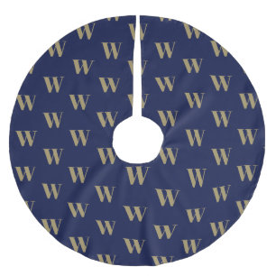Jupon De Sapin En Polyester Brossé Monographie moderne or marine bleu coutume initial