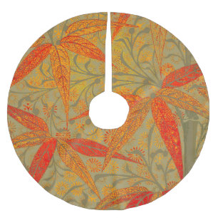 Jupon De Sapin En Polyester Brossé Morris & Co. Motif Bamboo Godwin Orange et Sauge