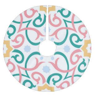 Jupon De Sapin En Polyester Brossé Mosaïque/pastel/ressort