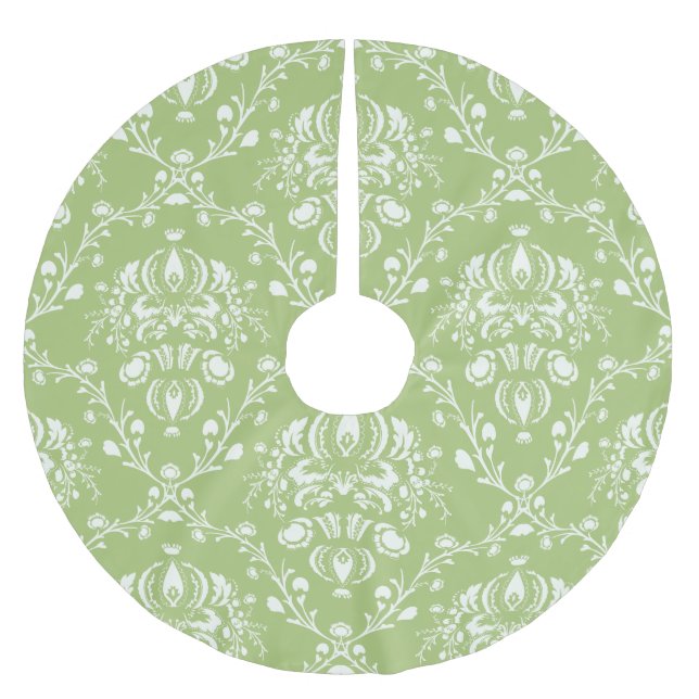 Jupon De Sapin En Polyester Brossé Moss Green Damas (Devant)
