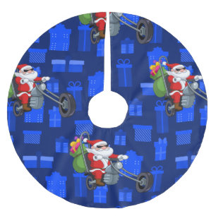 Jupon De Sapin En Polyester Brossé motard de xmas santa claus