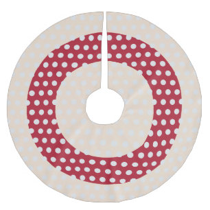 Jupon De Sapin En Polyester Brossé Motif à pois beige rouge