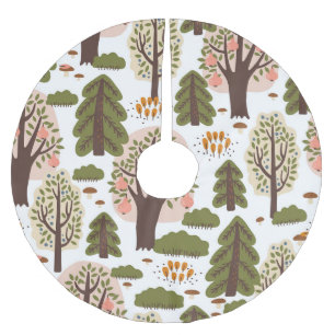 Jupon De Sapin En Polyester Brossé Motif Abstrait de la forêt d'automne
