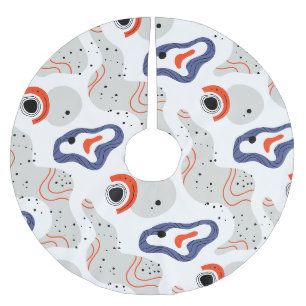 Jupon De Sapin En Polyester Brossé Motif Abstrait des tourbillons et des cercles