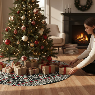 Jupon De Sapin En Polyester Brossé Motif Abstrait tribal