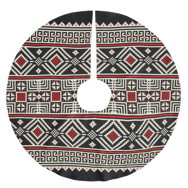 Jupon De Sapin En Polyester Brossé Motif Abstrait tribal (Devant)