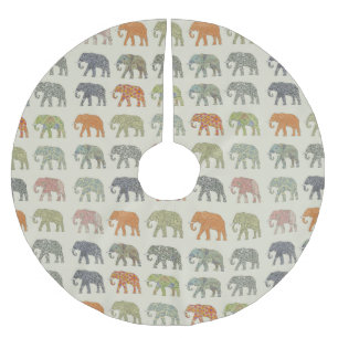 Jupon De Sapin En Polyester Brossé Motif animal coloré éléphant