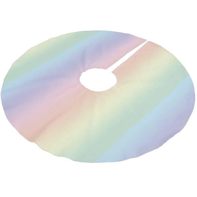 Jupon De Sapin En Polyester Brossé Motif arc-en-ciel Pastel (Angle)