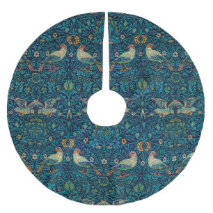 Jupon De Sapin En Polyester Brossé Motif Art Nouveau floral de William Morris Oiseaux