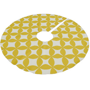 Jupon De Sapin En Polyester Brossé Motif Boho moderne et élégant en moutarde Jaune