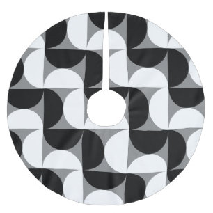 Jupon De Sapin En Polyester Brossé Motif Bowls du Moyen-siècle noir blanc