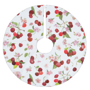 Jupon De Sapin En Polyester Brossé Motif cerise 1