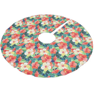 Jupon De Sapin En Polyester Brossé Motif coloré de ketmie