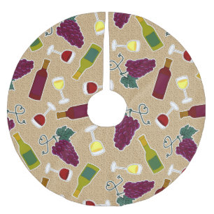 Jupon De Sapin En Polyester Brossé Motif d'amateur de vin