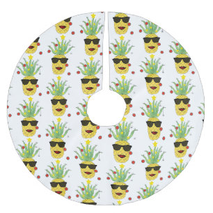 Jupon De Sapin En Polyester Brossé Motif d'ananas tropical amusant
