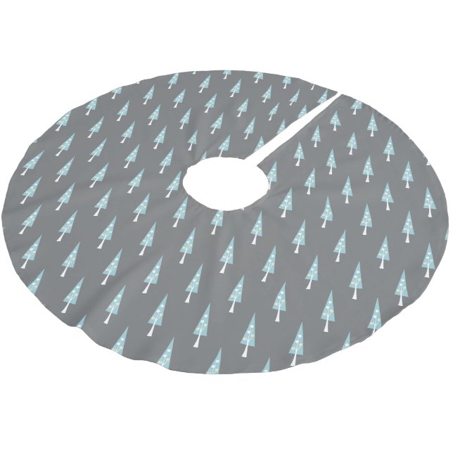 Jupon De Sapin En Polyester Brossé Motif d'arbres géométriques modernes (Angle)