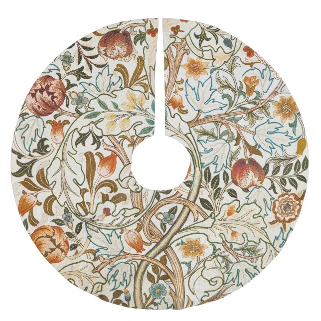 Jupon De Sapin En Polyester Brossé Motif de broderie crewel floral Acanthus Morris (Devant)