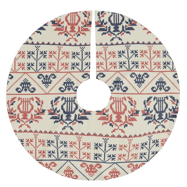 Jupon De Sapin En Polyester Brossé Motif de broderie palestinienne, motif des (Devant)