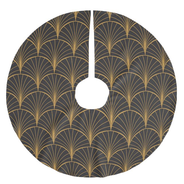 Jupon De Sapin En Polyester Brossé Motif de cercles géométriques Art Déco (Devant)