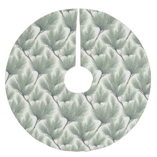 Jupon De Sapin En Polyester Brossé Motif de feuille d'arbre d'Acacia Tamarix sans cou