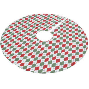 Jupon De Sapin En Polyester Brossé Motif de Jacquard vert et rouge