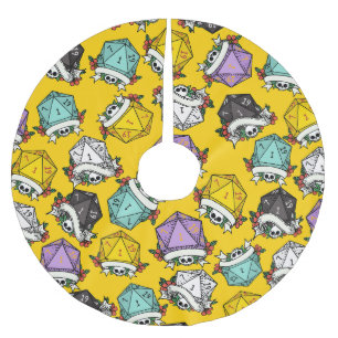 Jupon De Sapin En Polyester Brossé Motif de jeu de dés D20