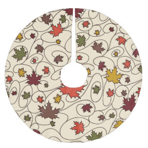 Jupon De Sapin En Polyester Brossé Motif de la feuille d'érable à boudin