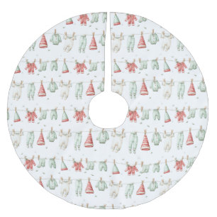 Jupon De Sapin En Polyester Brossé Motif de lessive de lutin