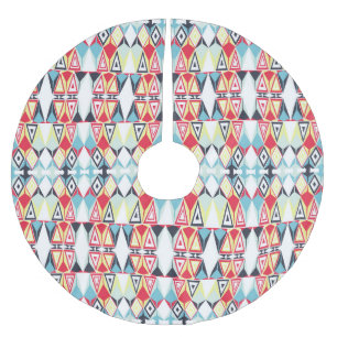 Jupon De Sapin En Polyester Brossé Motif de ligne tribale géométrique Abstrait