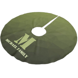 Jupon De Sapin En Polyester Brossé Motif de maillage géométrique d'olive verte de l'a