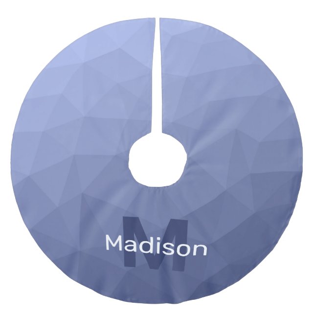 Jupon De Sapin En Polyester Brossé Motif de maillage géométrique gris bleu (Devant)