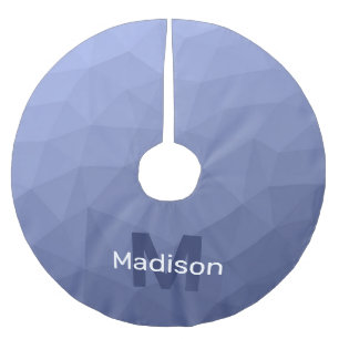 Jupon De Sapin En Polyester Brossé Motif de maille géométrique bleu gris Monogramme
