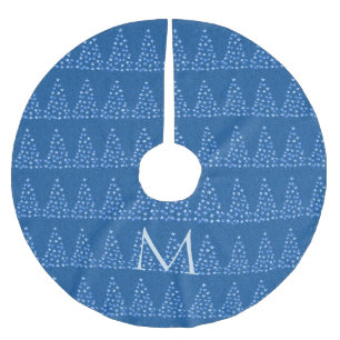 Jupon De Sapin En Polyester Brossé Motif de Noël de l'étoile Bleue d'hiver