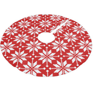 Jupon De Sapin En Polyester Brossé Motif de Noël des flocs de neige de Noël