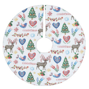 Jupon De Sapin En Polyester Brossé Motif de Noël scandinave nordique